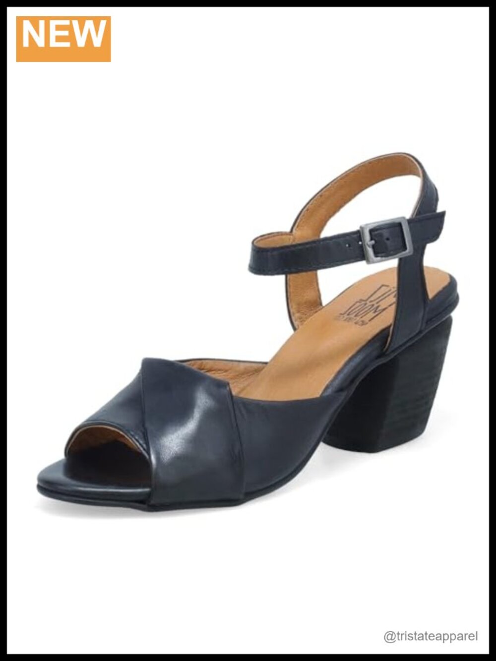 Miz Mooz Leather Heeled Sandals Block Heel Buckle Cushioned Flexible